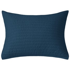 ELEGANT LIFE HOME Royal Cotton Velvet Pic-Stitch Standard Pillow Sham - 20'' x 26'', Navy, 1 Piece