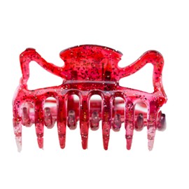 1Pcs Hairclaw 6cm in red with silver glitter - Made in Germany - WeLoveBeads