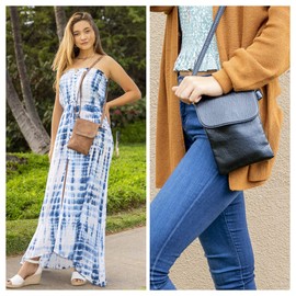 MINICAT Roomy Pockets Small Crossbody Bags Cell Phone Wallet Purses for Women(M-Black)