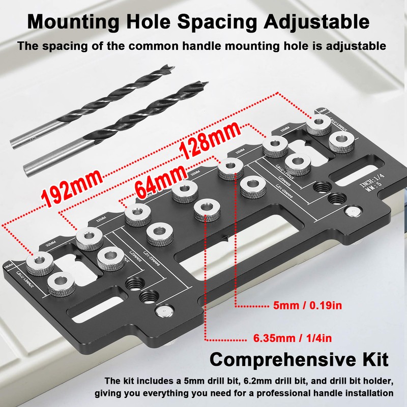 Holes Punch Locator Aluminum Alloy Cabinet Handle Hardware Jig Shelf