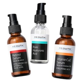 YEOUTH Skincare Set: Retinol Serum for the Face Vitamin C and Hyaluronic Acid Face Targets Uneven Skin and Dryness Facial 3x1 oz 3-pack Retinol HA Vit C / YEOUTH 스킨케어 세트: 얼굴용 레티놀 세럼 비타민 C 및 히알루론산 페이스 고르지 않은 피부와 건조함을 목표로 하는 페이셜 3x1온스 3-pack Retinol HA Vit C