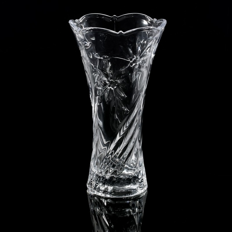 Lorren Home Trends 9" Tall Scalloped Flower Vase for Home