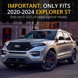 BocaDecals ST Emblem Insert Overlay Decals - Set of 2 - Fits Ford Explorer ST (Black, 2020-2024)