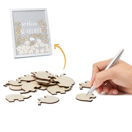 KNECKES 15 Extra Elephants for Wishes, Picture Frame, Guest Book & Baby Gift as a Reminder, Baby Shower Decoration for Girls and Boys, Guest Book for Birthday and Christening, Baby Shower Decoration