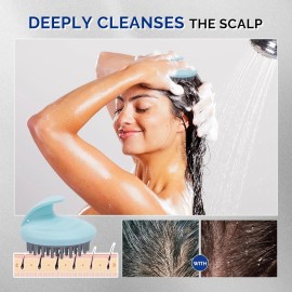 AIRSEE Hair Scrubber for Scalp, Soft Silicone Bristles Growth Blue