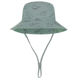 Sombrero de sol para bebé, sombreros de verano para niños, UPF 50+, sombrero de cubeta de bebé, sombrero de protección para niños, sombreros de playa para bebé niño y niña, Alga Azul, 6-12 Meses