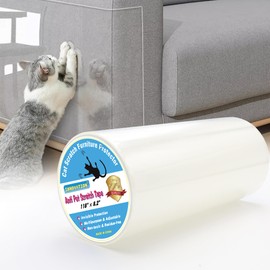 Innovation Cat Scratch Furniture Protector, 118" x 8.2" Cat Anti Scratch Tape, Thickened Transparent Self-Adhesive Furniture Protectors for Couch Door Protection from Cat&Dog Scratching