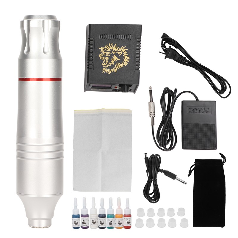 Tattoo Machine Pen Kit Professional Rotary Tattoo Power Supply Foot