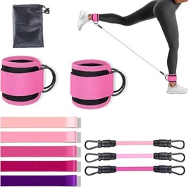 Ligas de Resistencia para Ejercicio, 11Pcs Juego de Bandas de Resistencia, Bandas de Tobillo para Entrenamiento, Equipo de Ejercicio de Glúteos para Mujeres Piernas y Glúteos Cuerpo Completo