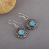 Larimar-Tropfenohrringe aus 925er Sterlingsilber, oxidierter Statement-Schmuck für sie