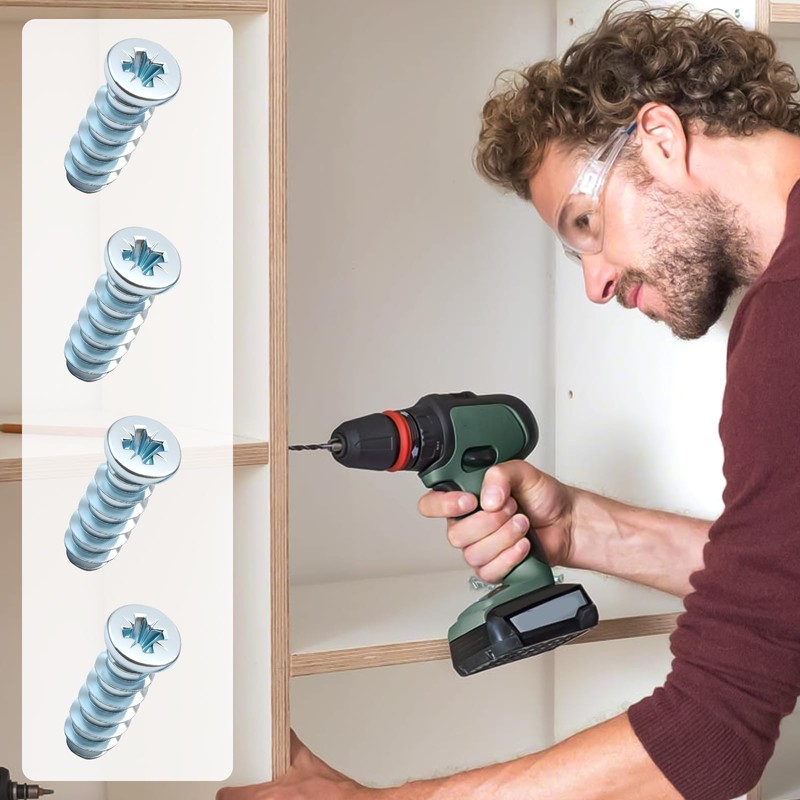 55 PCS Drawer Rail Euro Screws Compatible with IKEA 100349,