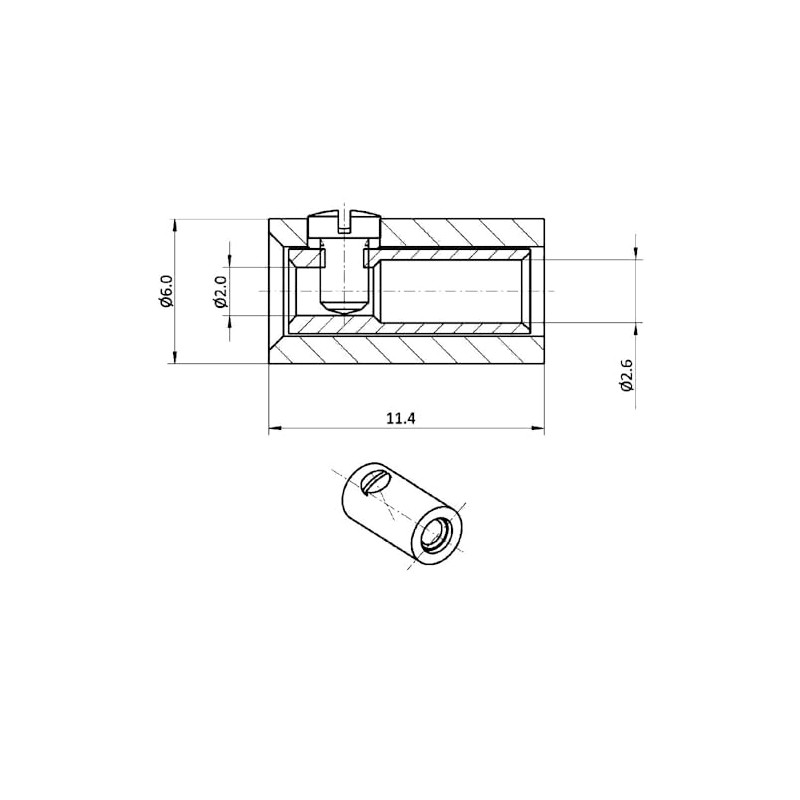 WITTKOWARE 2.6 mm Dwarf Couplings with Screw Connection (Suitable for