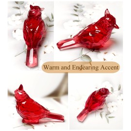 JWT Astyle 4"x3" Cardinal Bird Figurines Home Decor,Red Cardinal Gifts for Women,Collectiale Bird Lovers Gift Trinkets Knick Knacks,Resin Animal Statue