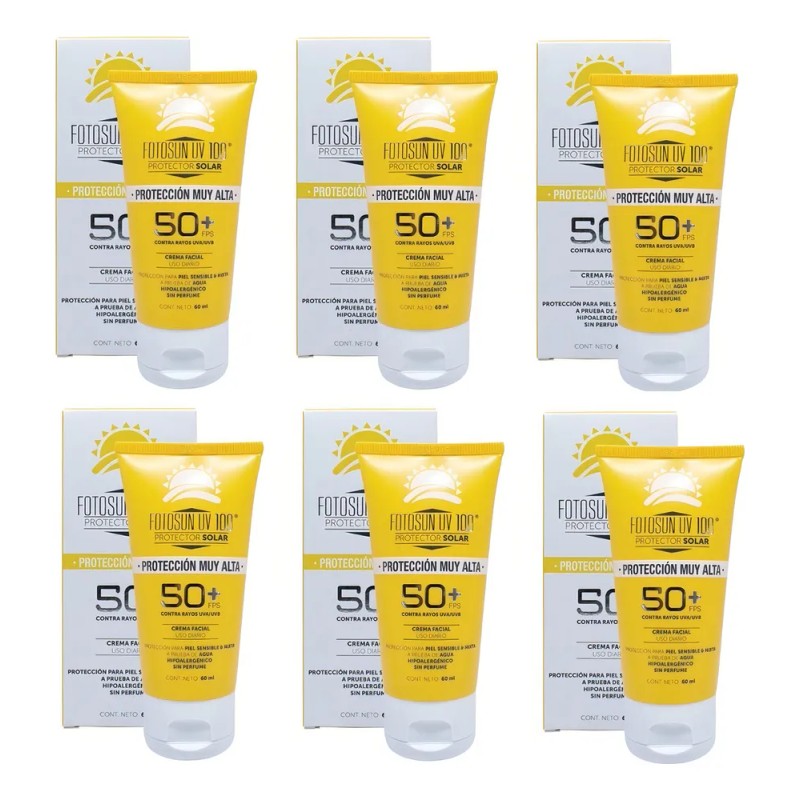 Protector Solar Facial Fotosun Uv 100 60ml Fps 50+ Six
