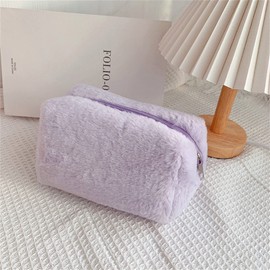 Women's Cosmetic Bag Women's Soft Plush Cosmetic Bag Fluffy Cosmetic Makeup Storage Bag Travel Wash Storage Bag Handbag Ladies Travel Bag (Color : 5, Size : 18cm x 10cm x 10cm)