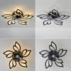 haodengshi 25" Black Geometric Ceiling Fan with Lights and Remote