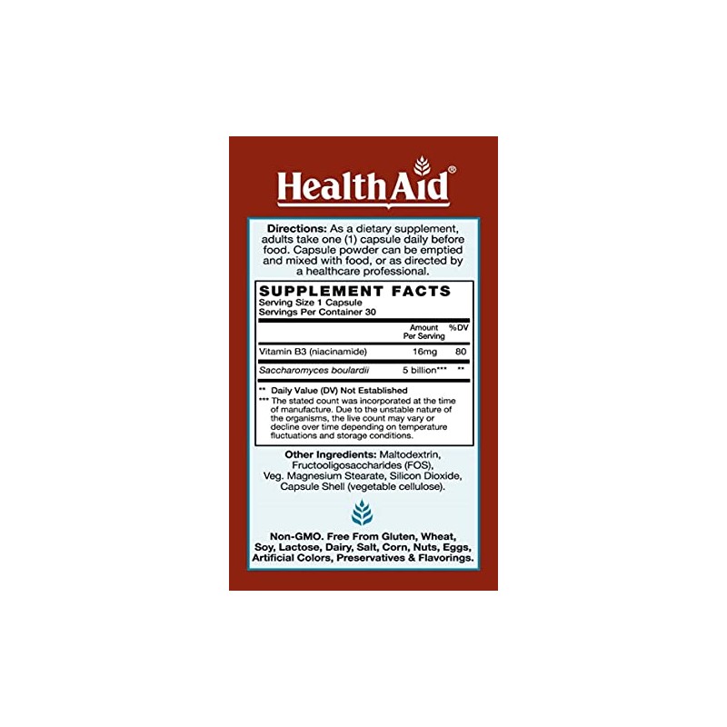 Sacardi Saccharomyces Boulardii – Once-Daily with Vitamin B3 & FOS