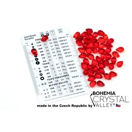Czech 50-Piece Glass Beads, 6x9mm, Teardrop Siam Red