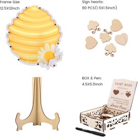 Fonder Mols Bee Baby Shower Guest Book Alternatives, Mommy to Bee Party Favors, Bee Birthday Party Baby Shower What Will it Bee Gender Reveal Decorations