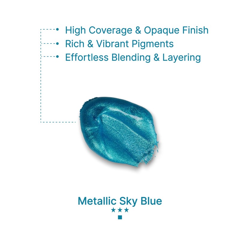 Art Whale Gouache Metallic Sky Blue Refills (50ml/1.7oz)|Intense Pigments, Easy