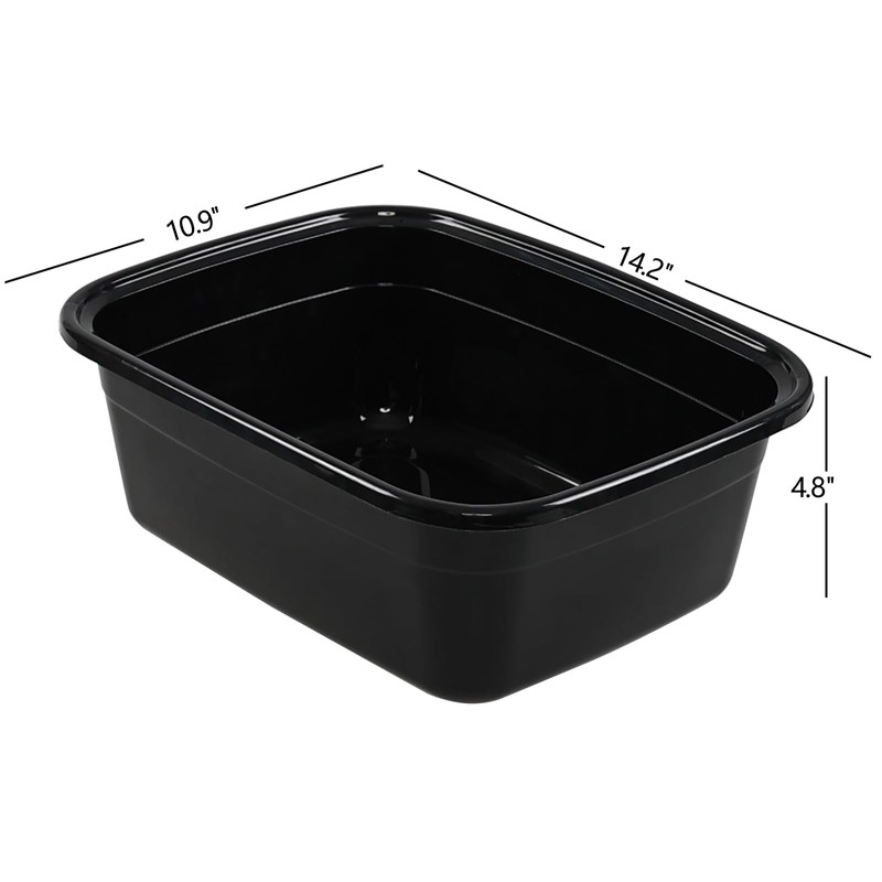 Yarebest 4-pack 12 Quart Small Wash Basin Pan, Plastic Rectangular