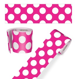 Just Teach Hot Pink with Polka Dots Straight Borders