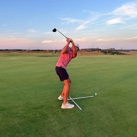 EyeLine Golf Training Aid Practice T - Swing Training Aid - Helps Align Feet, Shoulders, and HIPS to Ball - White - One Size (Practice T (No Mirror))