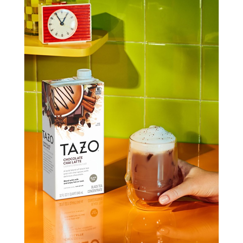 TAZO Chocolate Chai Latte, Flavored Black Tea Concentrate, 32 Fl