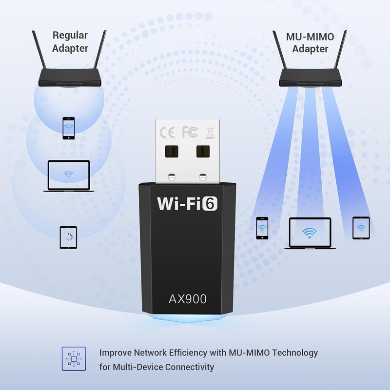 USB WiFi Adapter Dongle for PC, Wireless Network Connectivity