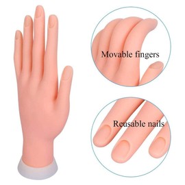 1pc Flexible Mannequin Hand For Nail Training And Manicure Practice - Soft And Durable Practice Tool Flexible Movable Soft Plastic Hand For Fake Nail Art Starter Training