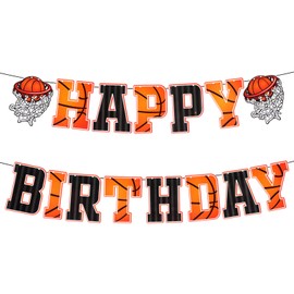 Basketball Happy Birthday Banners, Basketball Birthday Party Decorations, Basketball Theme Party Decorations Supplies, Sports Backdrop Birthday Banner