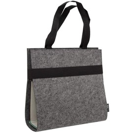 DuneDesign Felt Lever Arch Folder Bag 31x34x9 cm File Holder Student Case Grey