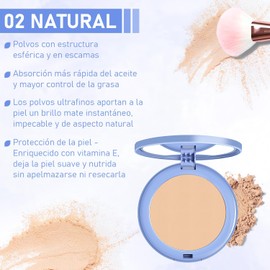 Polvo compacto mate LUSCOR con control de grasa 10g – Larga duración