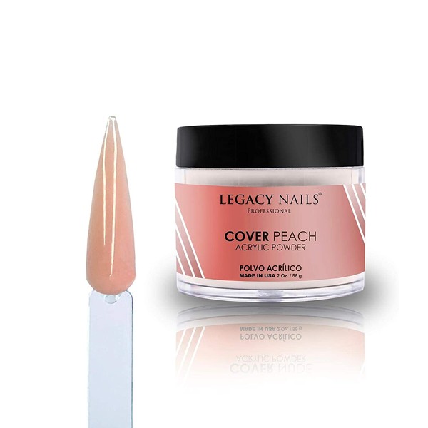 Legacy Nails Cover Acrylic Powder in Peach, Rose, Nude, White & Pink 2oz (Peach)