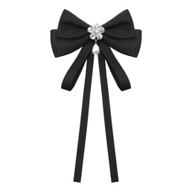 LHXzizizi Bow Ties for Women, Ribbon Bow Tie Adjustable Pre-Tied Necktie for Women Girls Party School Wedding Office Daily (Black)