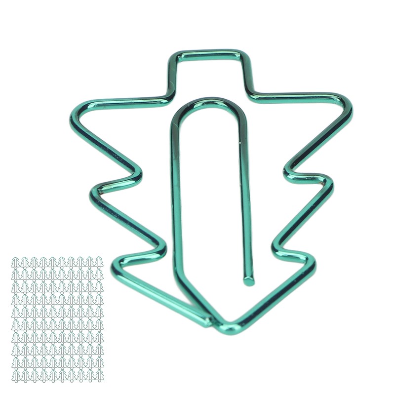100Pcs Paper Clips Cute Unique Tree Shape Electroplating Process Lightweight