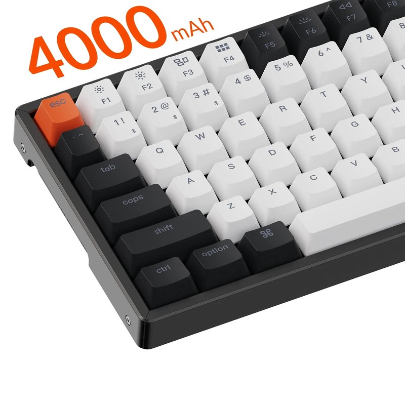 Keychron K2 Wireless Bluetooth/USB Wired Gaming Mechanical Keyboard, Hot-swappable 75%