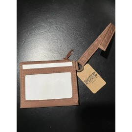 Victoria's Secret Victoria’s Secret Pink Cardholder Coin Zip Wristlet Strap Keychain Brown New