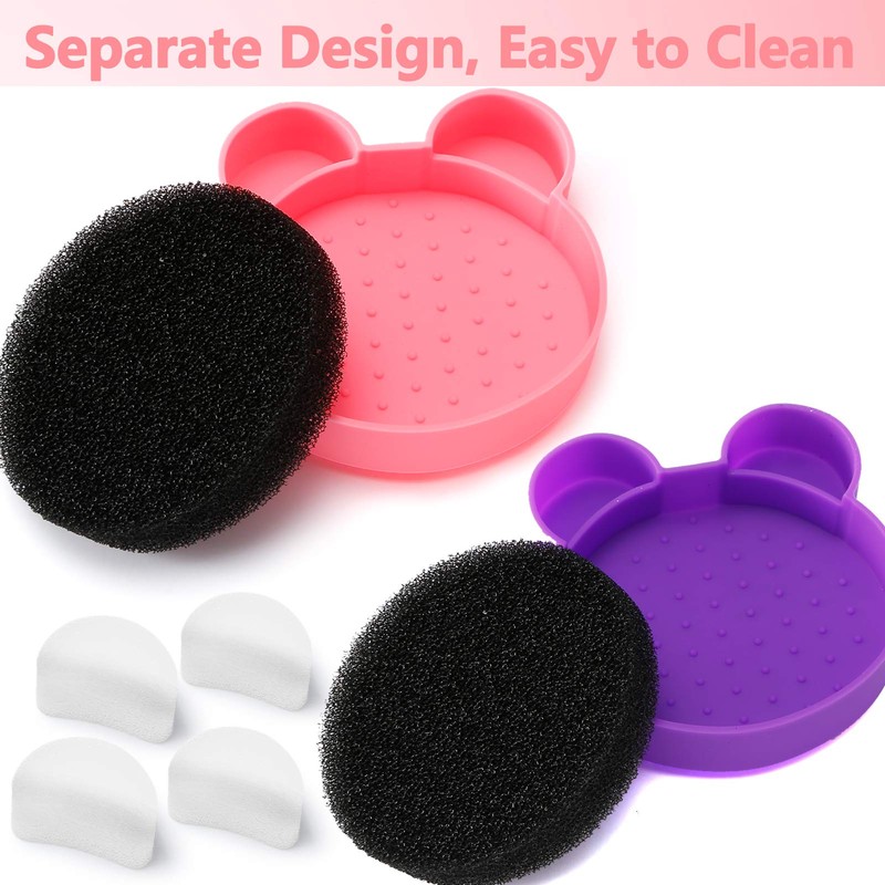 TailaiMei 2 Pack Makeup Brush Cleaning Mat with Color Removal