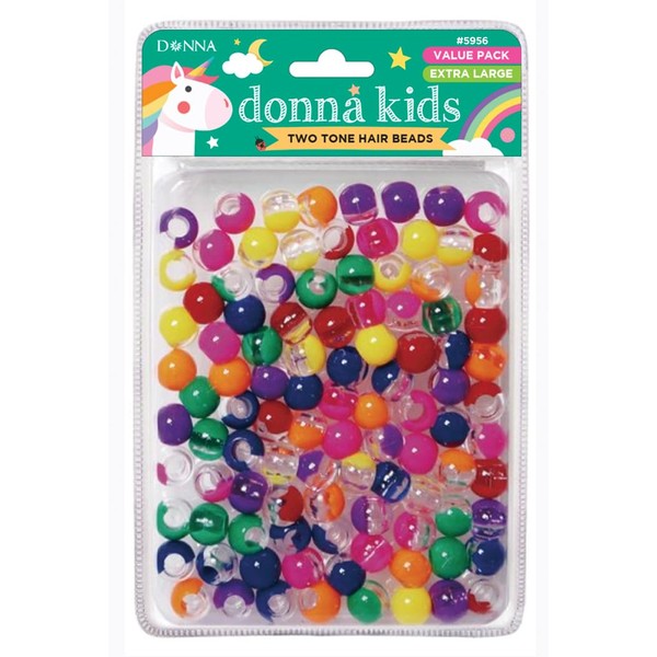 DONNA Kids Extra Large 2 Tone Hair Beads Clear Assort