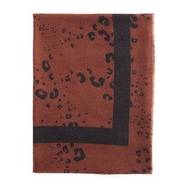 Mud Pie Square Animal Print Womens Scarf, One Size, Rust
