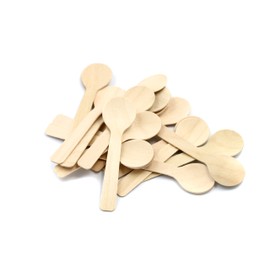 COOBL 3.9 Inches Mini Kitchen Wooden Ice Cream Dessert Spoons Disposable Wood Cutlery Tableware,Pack of 100