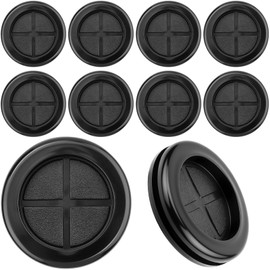 Nuts OT nuts Pack of 10 Body Plugs 40 mm Black Rubber Grommets Cable Grommets Waterproof Round Double-Sided Grommets for Cable Protection Wire Protection Connectors Cable Holes