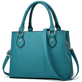 CHICAROUSAL Purses and Handbags for Women Leather Crossbody Bags Women's Tote Shoulder Bag (CC Peacock Blue)