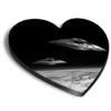 1 x Heart MDF Magnets - UFO Alien Spaceship Space