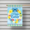Texupday Happy Easter Eggs Floral Wreath Spring House Flag Outdoor