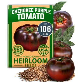 HOME GROWN Cherokee Purple Tomato Seeds - 106 Non-GMO Heirloom Tomato Seeds for Planting - Garden Vegetable Seeds, High Germination Rate (Solanum lycopersicum)