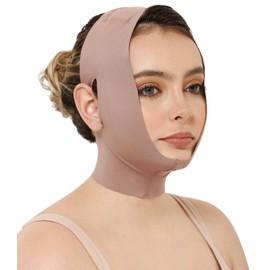 CURVEEZ Face Toning Belt Post Surgery Lipo Compression Chin Strap For Women | Faja Mentonera Reductora para Papada Y Cuello | For Use After Face and Chin Surgery