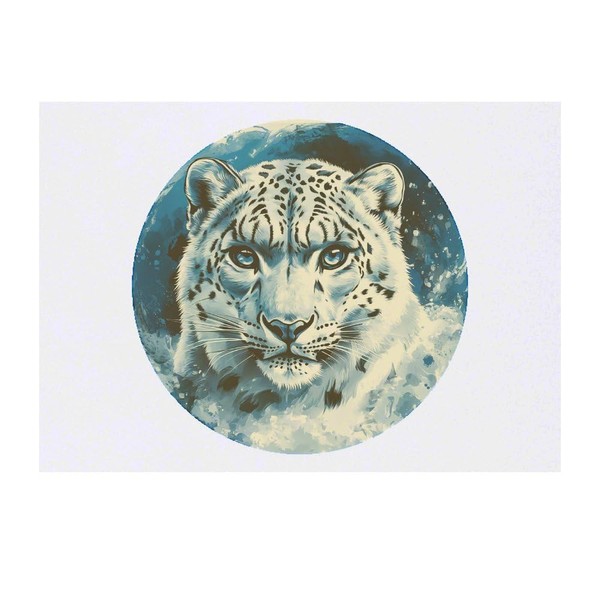 'Snow Leopard Portrait' Temporary Tattoo - Water Resistant, Skin-Safe, Non-Toxic