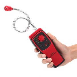 Leak Alarm for Flammable Gases, Portable Gas Sniffer with Sound and Light Alarm for Detecting Methane, LPG, Fuel and Sewer Gas, Red